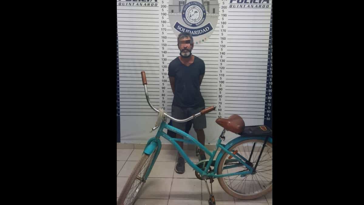 Ladrón de bicicletas es detenido en Solidaridad