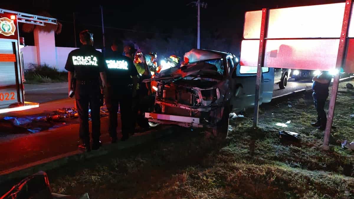 Muere mujer en choque automovilístico en Playa del Carmen
