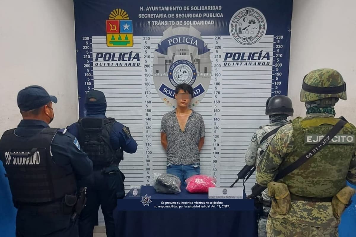 Lo detienen por ir atascado de marihuana en Villas del Sol