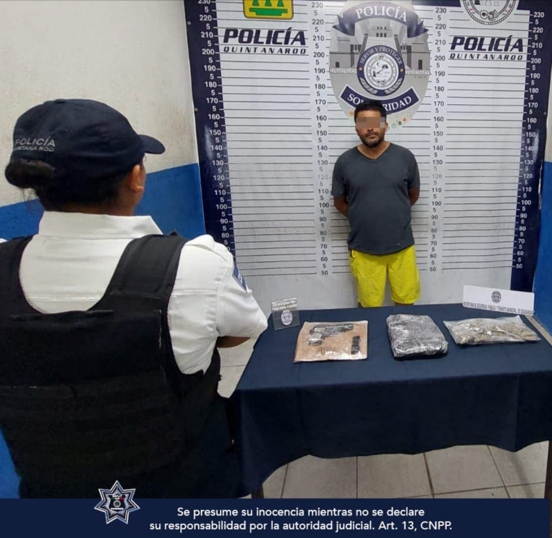 Capturan tapatío en la zona turística de Playa del Carmen con sustancias ilícitas