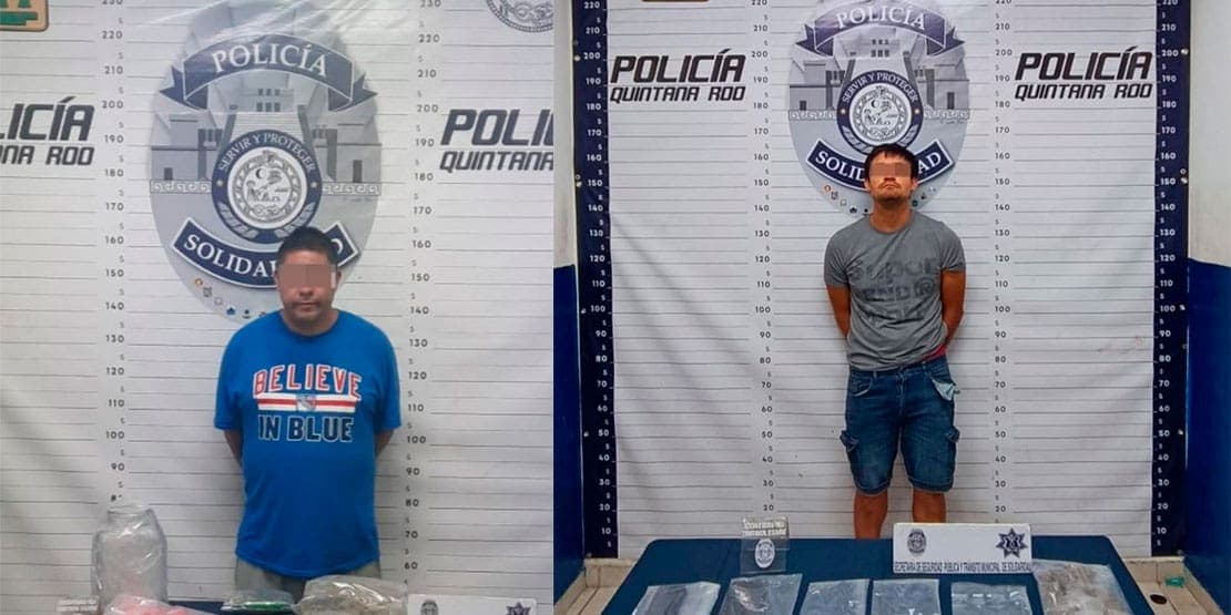 Operativo invernal en Playa del Carmen da resultados: caen dos sujetos con narcóticos