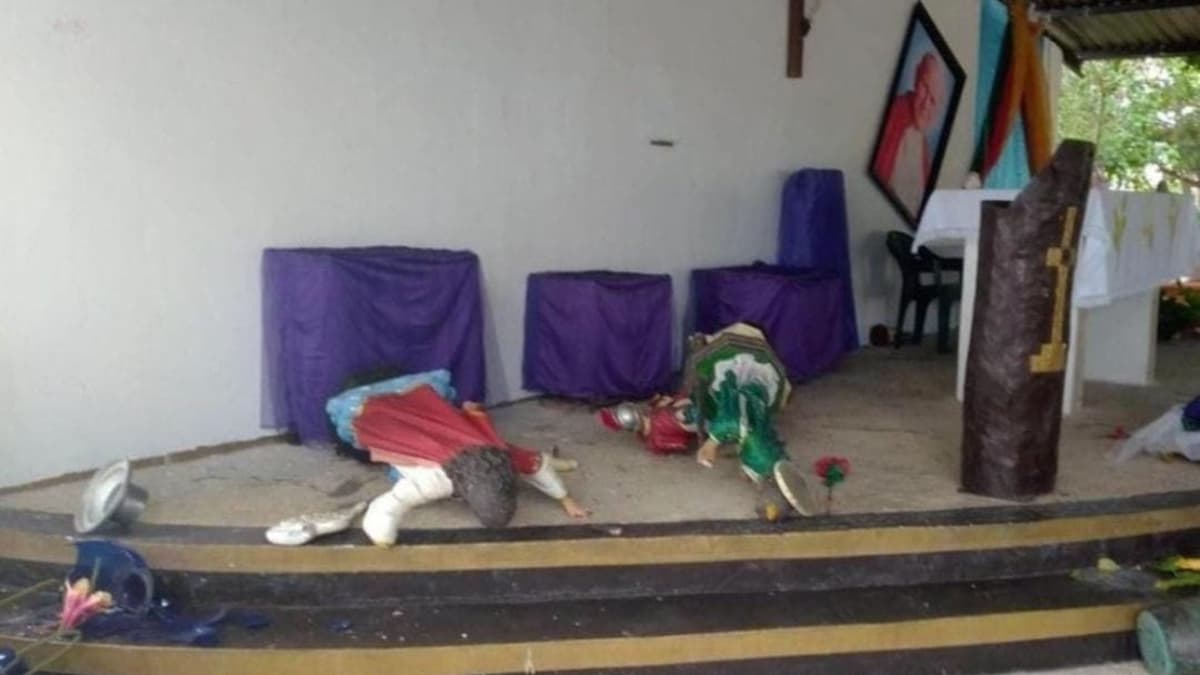 Es la segunda vez que mujer con problemas mentales causa destrozos en iglesia de Playa del Carmen