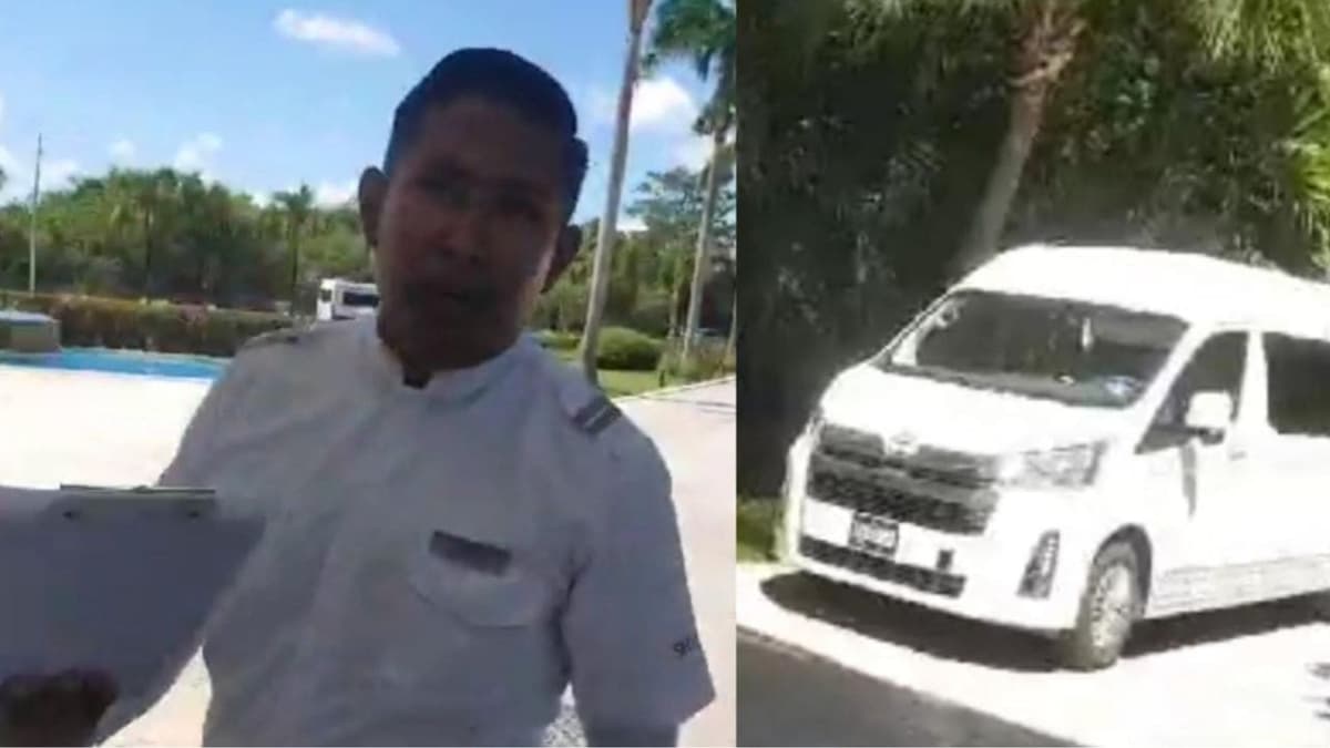 Seguridad del Blue Bay Grand Esmeralda no deja ingresar a vehículos de tours para recoger turistas