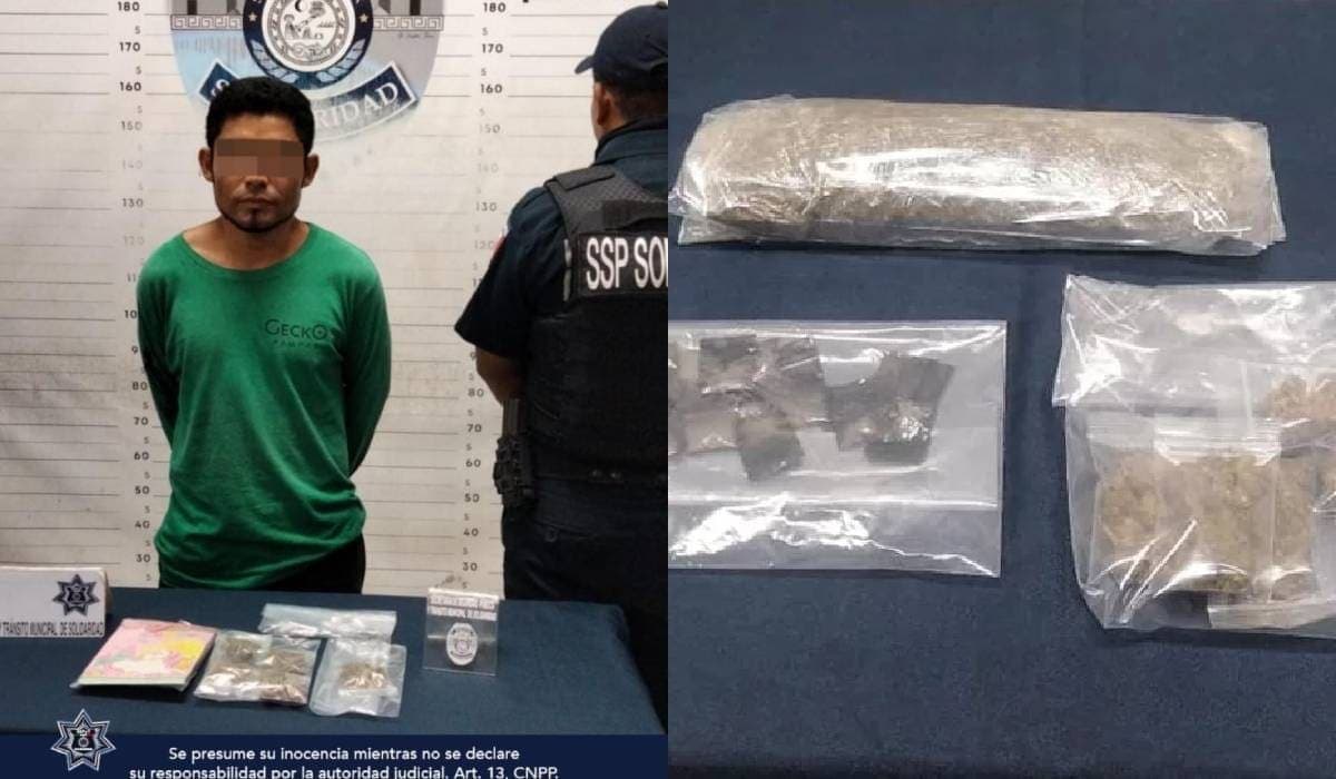 Policía Municipal asegura a presunto narcomenudista en Villas del Sol