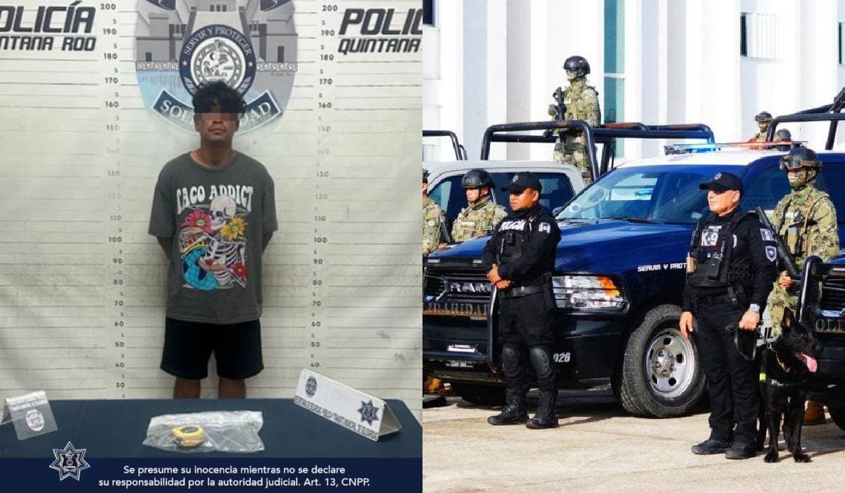 Policía Municipal de Solidaridad retiene a un sujeto por posible tentativa de robo a un comercio