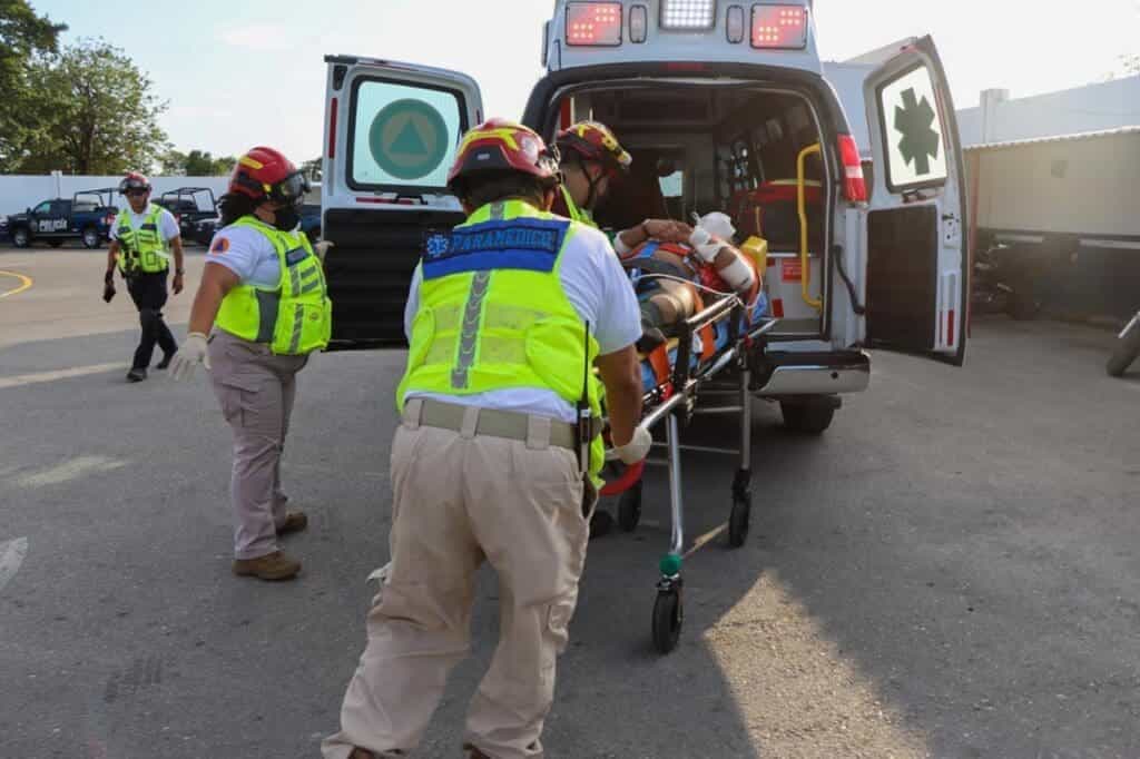 Gobierno de Estefanía Mercado realiza segundo rescate humanitario en menos de un mes con helicóptero de la SSC Playa del Carmen, ahora en Tulum