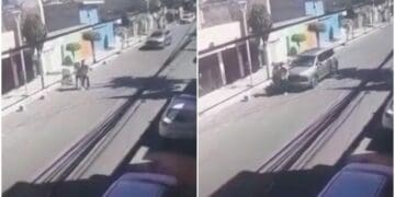 El conductor de una camioneta atropella a propósito a dos peatones que caminaban en una calle de la Ciudad de México. Foto: Captura de video