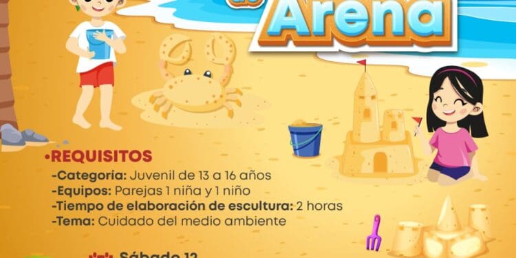 Participarán 40 niños y adolescentes en concurso de esculturas de arena en Solidaridad