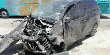 Choque en la carretera federal 307 deja a cinco lesionados