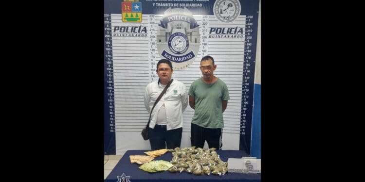Detienen a dos sujetos con 53 bolsitas de marihuana en Solidaridad
