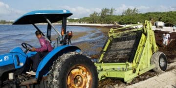 Jornada de limpieza de sargazo en Punta Esmeralda 