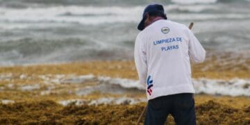 Refuerzan trabajos de limpieza en playas de Solidaridad