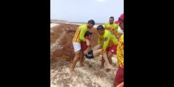 Rescatan a bañista de morir ahogado en Playa del Carmen