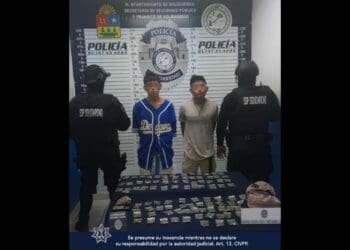 Policías de Solidaridad detienen a dos con marihuana y "cristal"