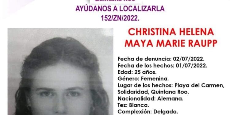 Localizan a alemana desaparecida en Playa del Carmen