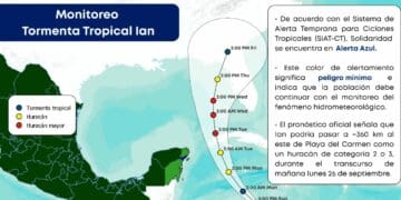 Prevén que Tormenta Tropical ‘Ian’ pase mañana a 360 kilómetros al este de Playa del Carmen