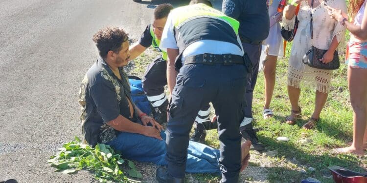Un motociclista herido deja accidente carretero cerca de Villas del Sol, en Playa del Carmen