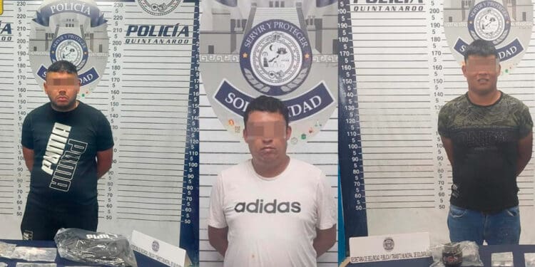 Golpe al narcomenudeo: Capturan a tres sujetos con drogas en Playa del Carmen