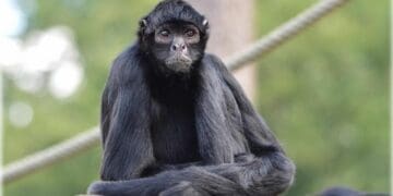 Atienden en Playa del Carmen a mono araña que se columpió en cables de alta tensión