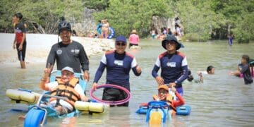 Lili Campos inauguró la playa inclusiva de Punta Esmeralda