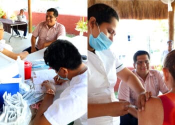 Aplican vacunas contra el neumococo a adultos mayores del DIF Solidaridad