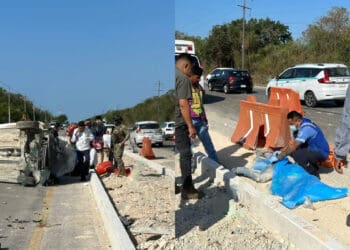 Muere trabajador del Tren Maya, tras ser embestido por un taxi en Playa del Carmen