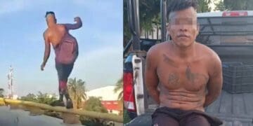 Oficiales de Tránsito evitan que un hombre se lance de puente en Playa del Carmen