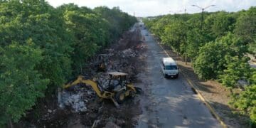 Construcción como nunca de banquetas y guarniciones en Solidaridad