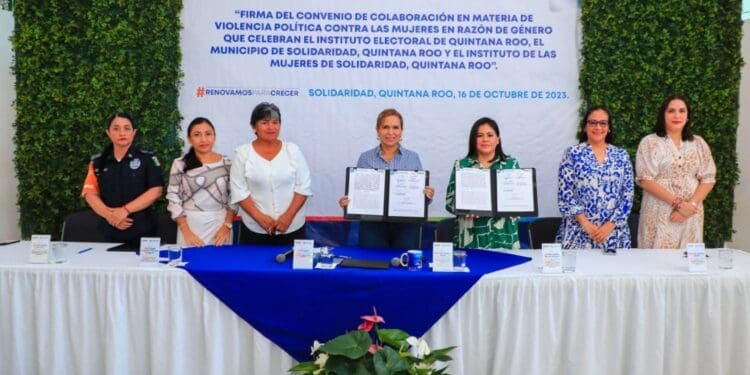 Solidaridad firma convenio en combate a la violencia política de género