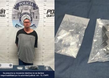 Policía Municipal de Solidaridad aseguró a un sujeto en posesión de posibles narcóticos