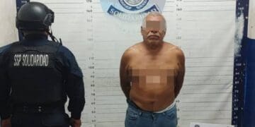 Policía Municipal de Solidaridad aseguró a un sujeto en posesión de un rifle y perdigones