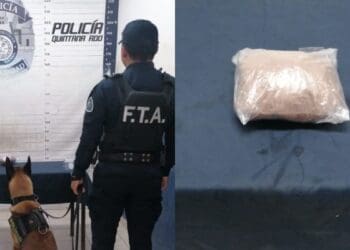 Durante recorrido de vigilancia, policía municipal de Solidaridad aseguro un paquete con posibles narcóticos