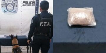 Durante recorrido de vigilancia, policía municipal de Solidaridad aseguro un paquete con posibles narcóticos