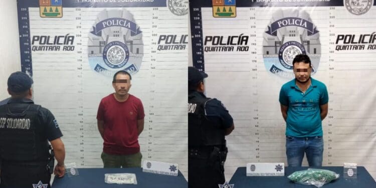 Policía Municipal de Solidaridad aseguro a dos sujetos, uno por manejar de forma negligente y a otro por agredir a una persona