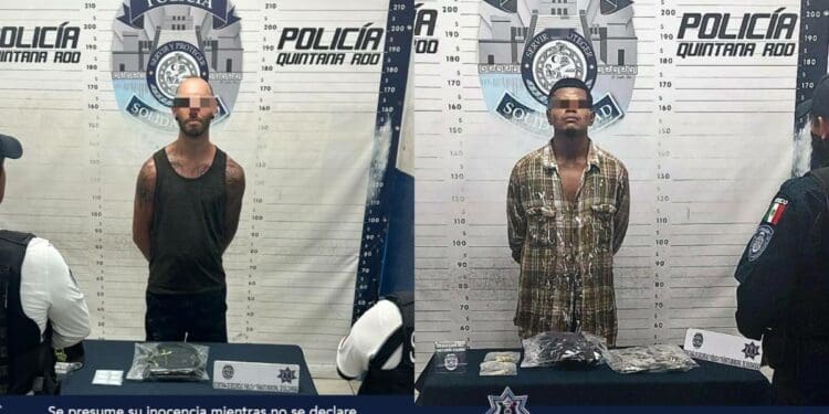 Policía Municipal de Solidaridad detiene en dos hechos distintos a dos sujetos, por probable delito contra la salud y posibles narcóticos