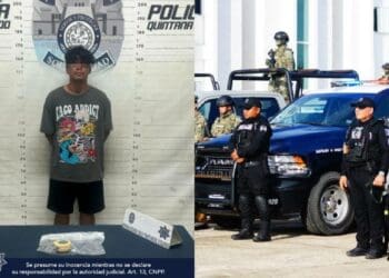 Policía Municipal de Solidaridad retiene a un sujeto por posible tentativa de robo a un comercio