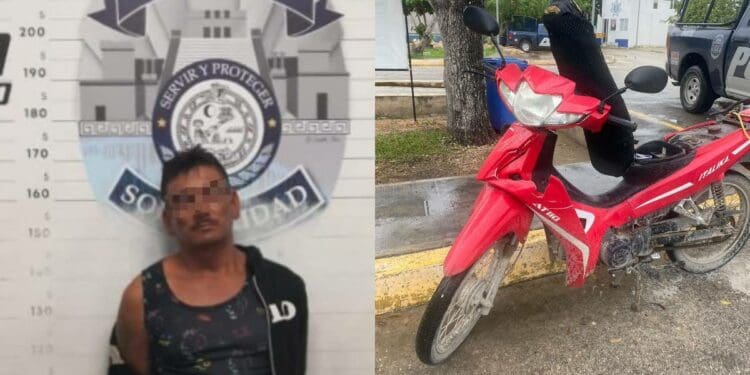 Policías de Solidaridad recuperaron una motocicleta con reporte de robo y aseguraron a un sujeto por conducir de forma imprudente