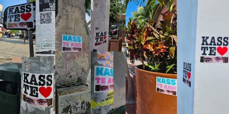 ¡Ya perdónalo Kass! Playense llena de MIL stickers toda la ciudad para poder reconciliarse con su novia
