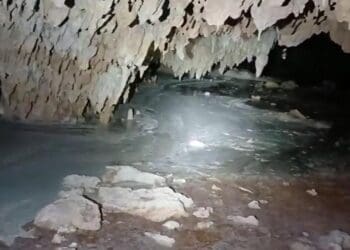 Denuncian ambientalistas derrame de cemento en cuevas por las obras del Tren Maya