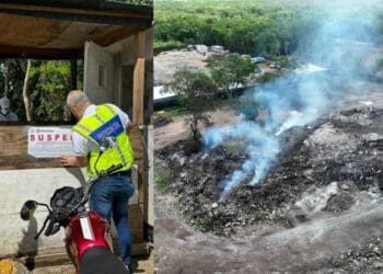 Incendio controlado y suspensión de obra de CADU, en Playa del Carmen