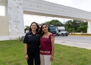 Mara Lezama y Estefanía Mercado inauguran el Arco de Acceso Norte de Playa del Carmen, equipado con alta tecnología en seguridad